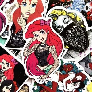 10 punk princess stickers